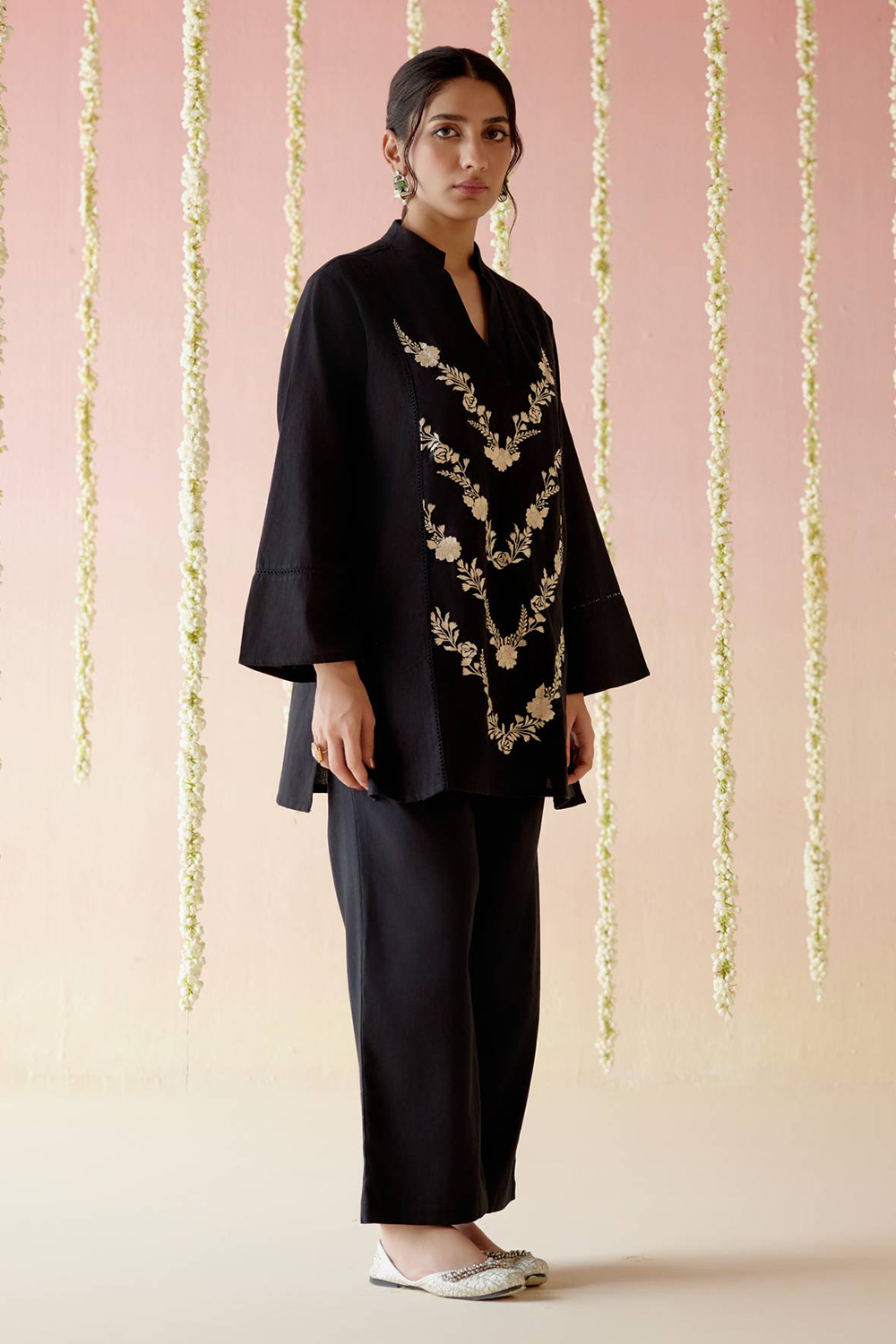 Black Orchid Embroidered Khaadi Coord Set