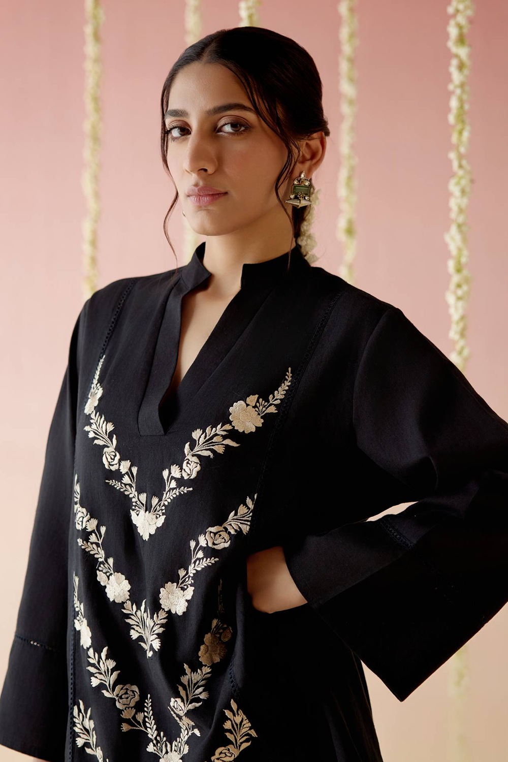 Black Orchid Embroidered Khaadi Coord Set