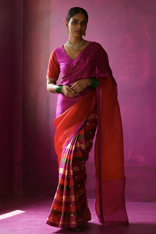 Pachranga Chowmahalla Saree With Blouse