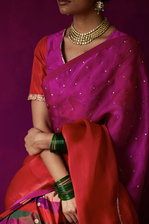 Pachranga Chowmahalla Saree With Blouse