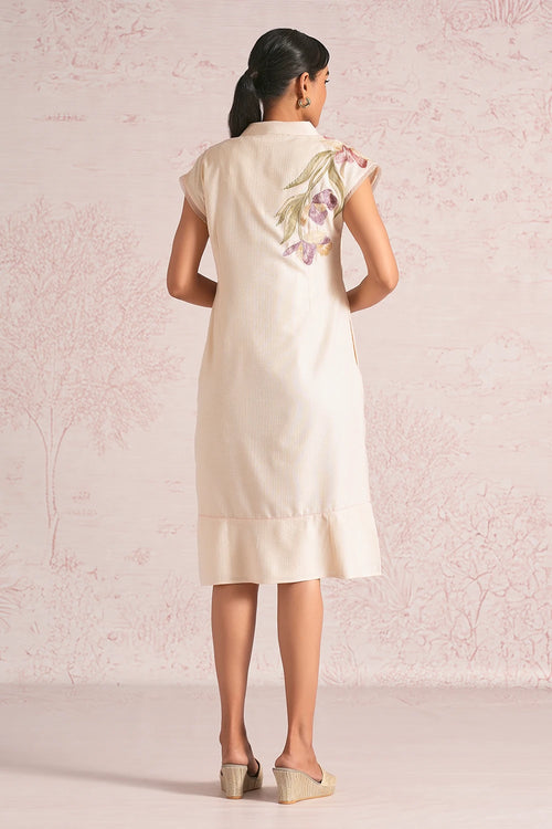 Painted Petals Parchment Wrap Dress
