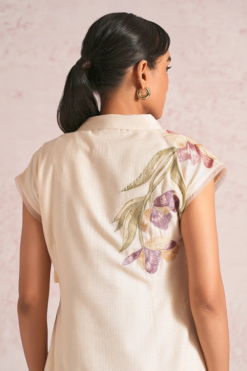 Painted Petals Parchment Wrap Dress