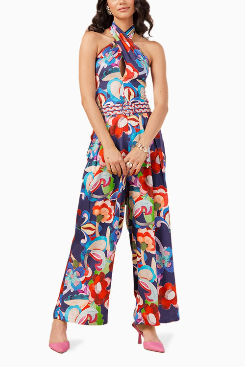 Paloma White Blue Lotus Jumpsuit