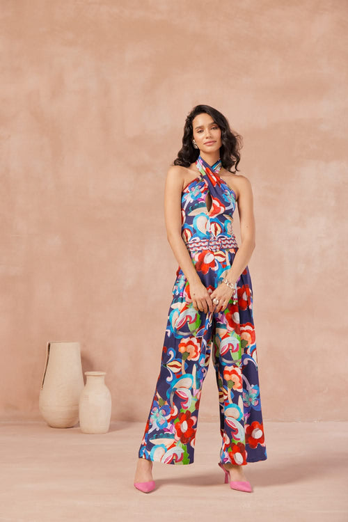 Paloma White Blue Lotus Jumpsuit