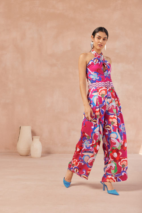 Paloma White Pink Lotus Jumpsuit