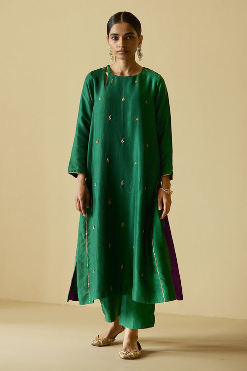 Panna Falaknuma Silk Kurta Set