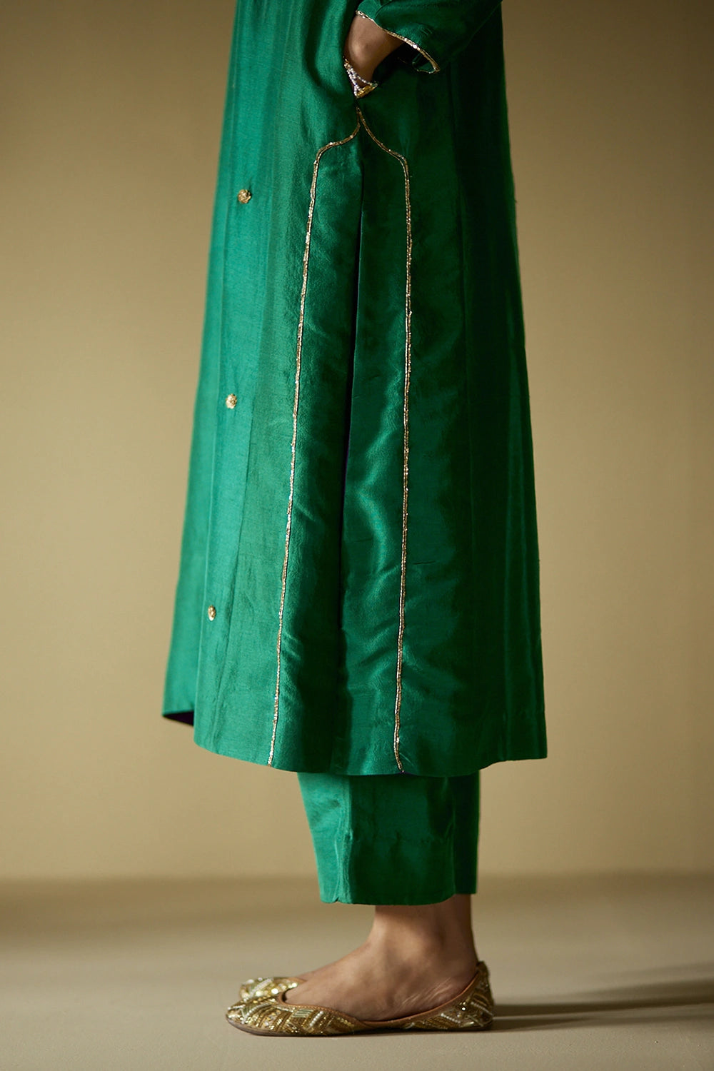 Panna Falaknuma Silk Kurta Set