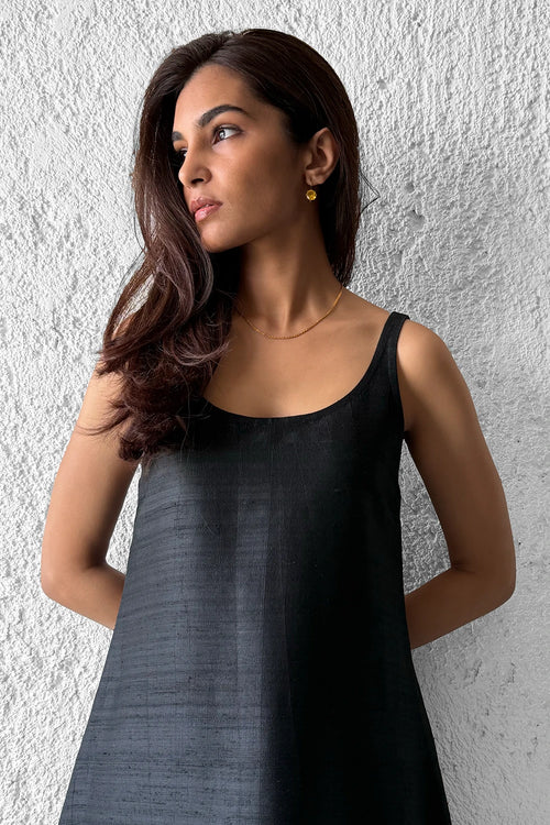 Patched Border Dress