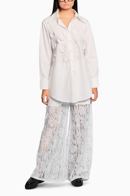 Patchwork Shirt With Lacy Pants