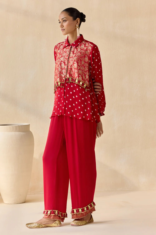 Pavitra Red Co-ord Set