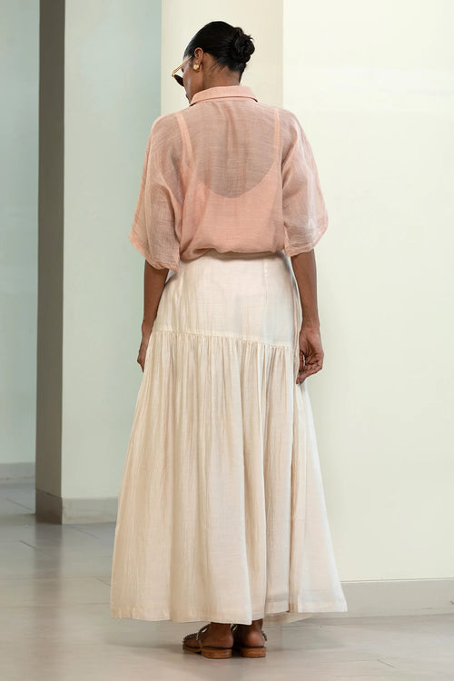 Eeda Peach Round Patch Shirt