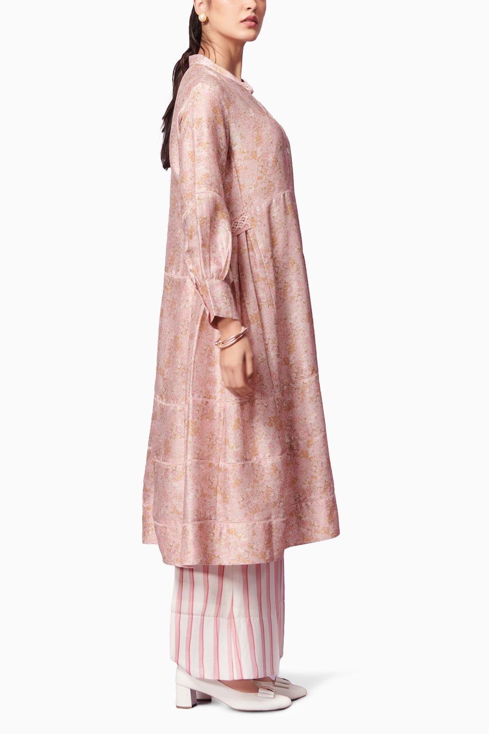 Petite Blooms Kurta and Trousers Coord Set with Stole