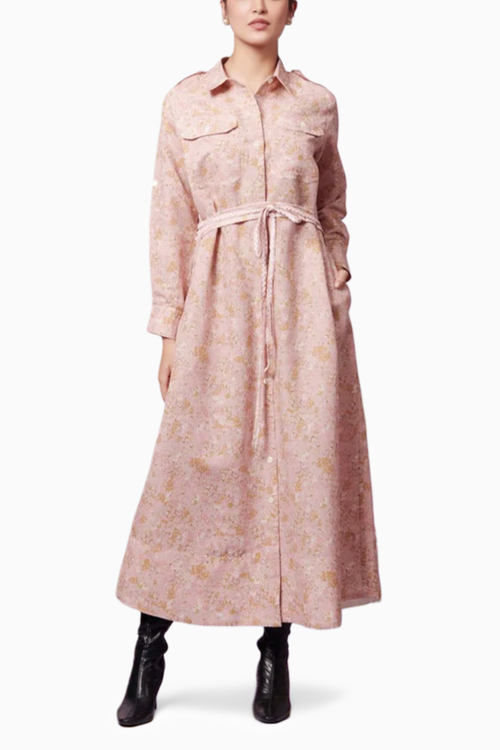 Petite Blooms Long Shirt Dress