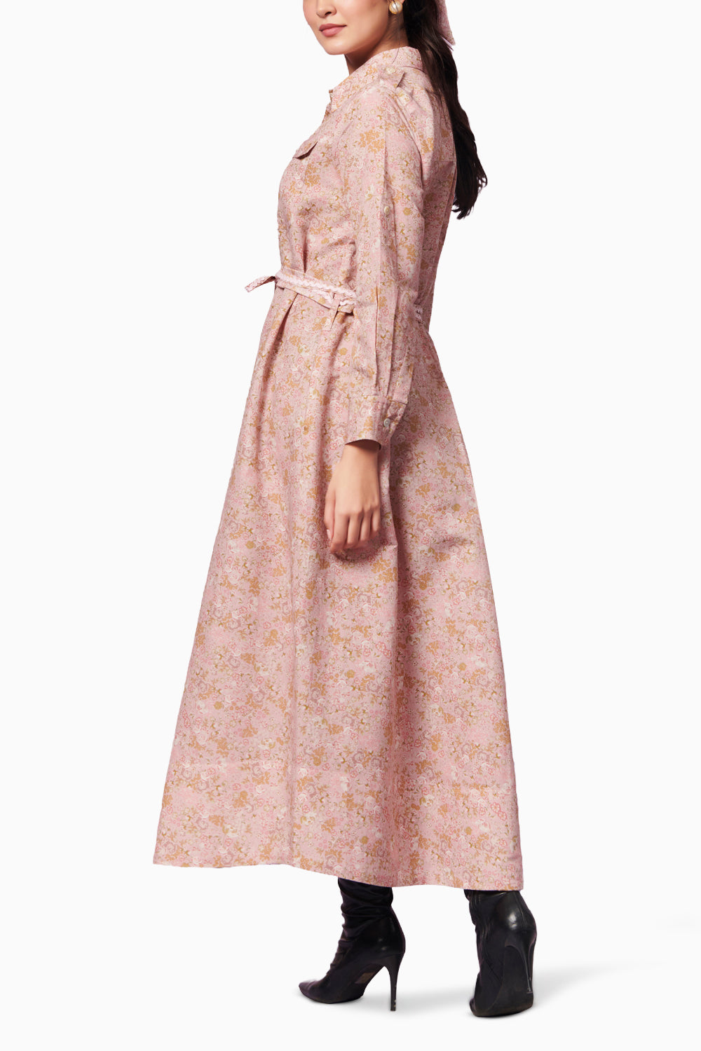 Petite Blooms Long Shirt Dress