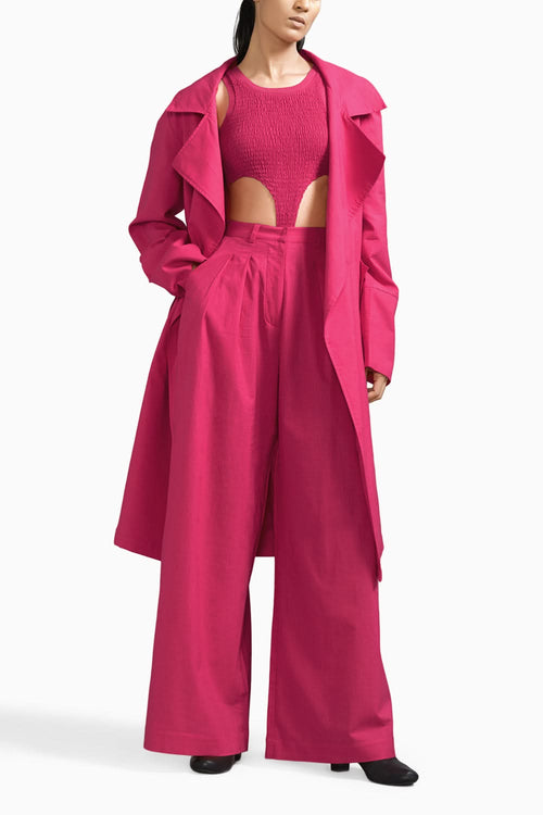 Pink Trench Jacket Set