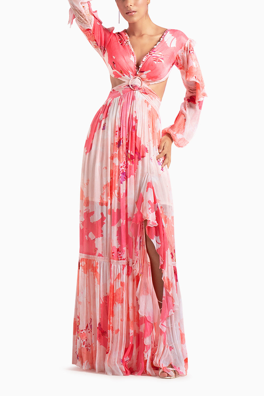 Pink Chiffon Long Dress
