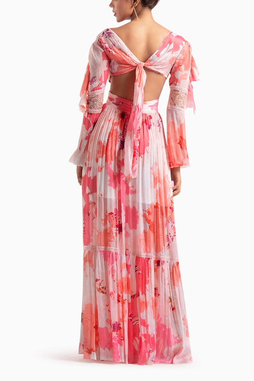Pink Chiffon Long Dress
