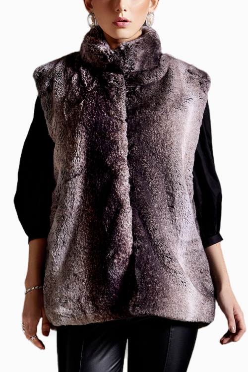 Shaded Fur Long Jacket