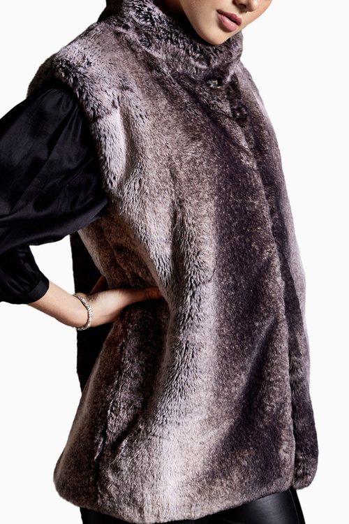 Shaded Fur Long Jacket