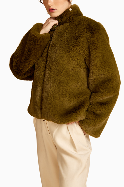 Lime Fur Jacket