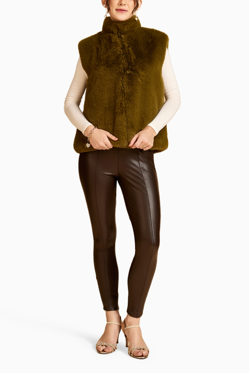 Lime Fur Sleeveless Jacket