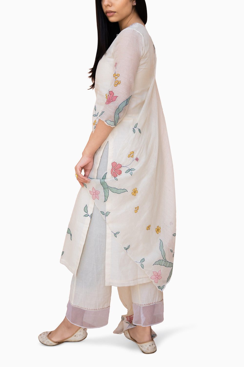 Porcelain Applique Kurta Set