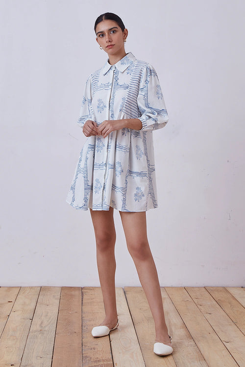 Puro Blue Hand Printed Dress