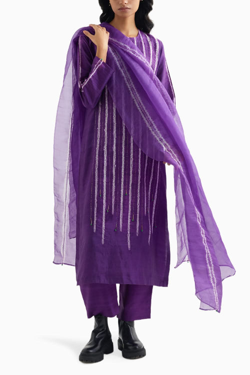 Purple Native Metal Kurta