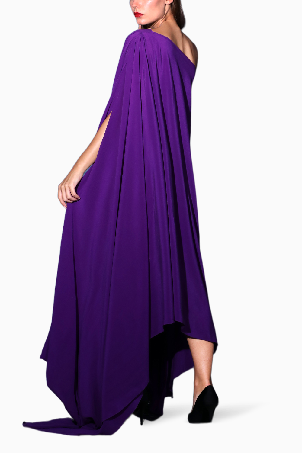 Purple One Shoulder Kaftan Dress