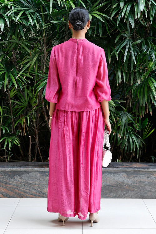 Patch Work Purple Silk Co-Ord Set