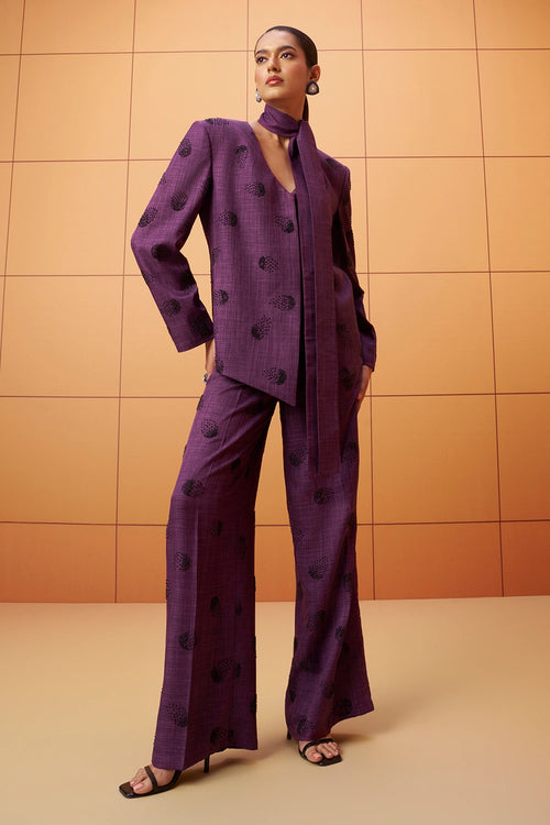 Oraaya Embellished Blazer and Trousers