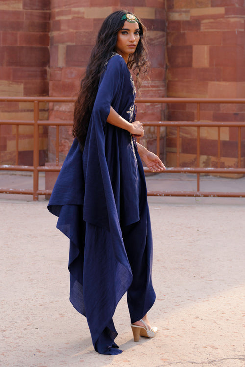 Fara Purple Cape With Dhoti Set