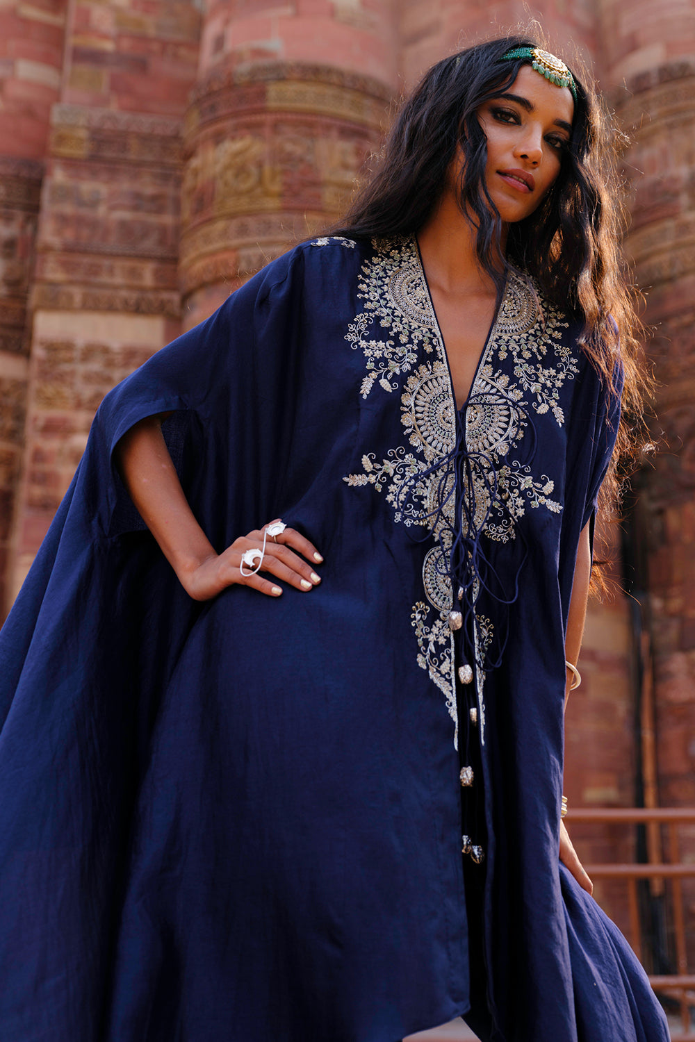 Fara Purple Cape With Dhoti Set