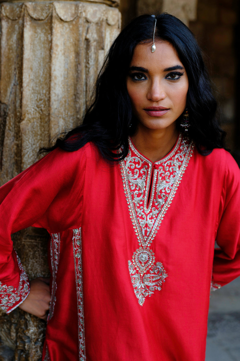 Vashit Red Kurta With Salwar