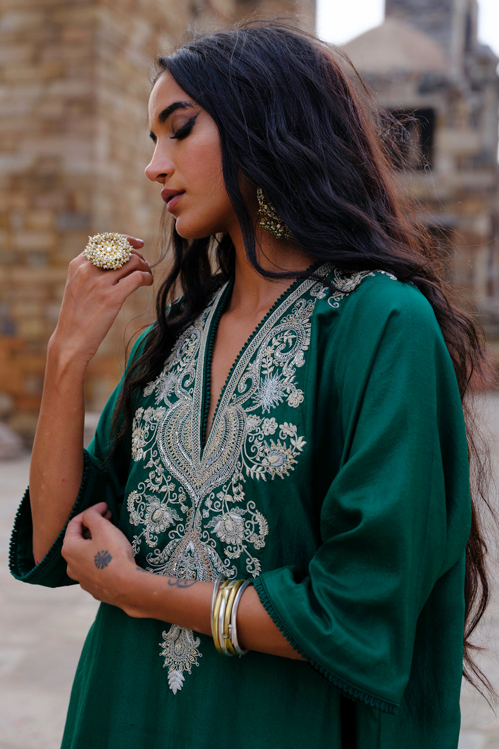 Aisha Emerald Green Kaftan