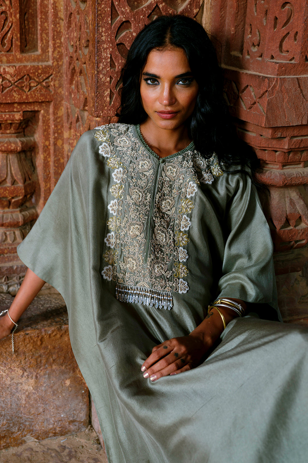 Zuri Mint Green Kaftan