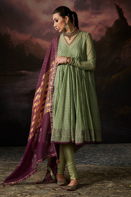 Nina Green Purple Kurta Set