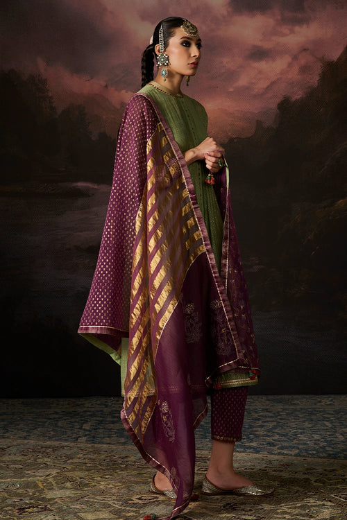 Nina Green Purple Kurta Set