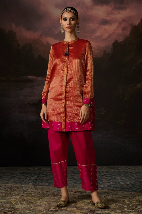 Rehana Rust And Rani Pink Tunic