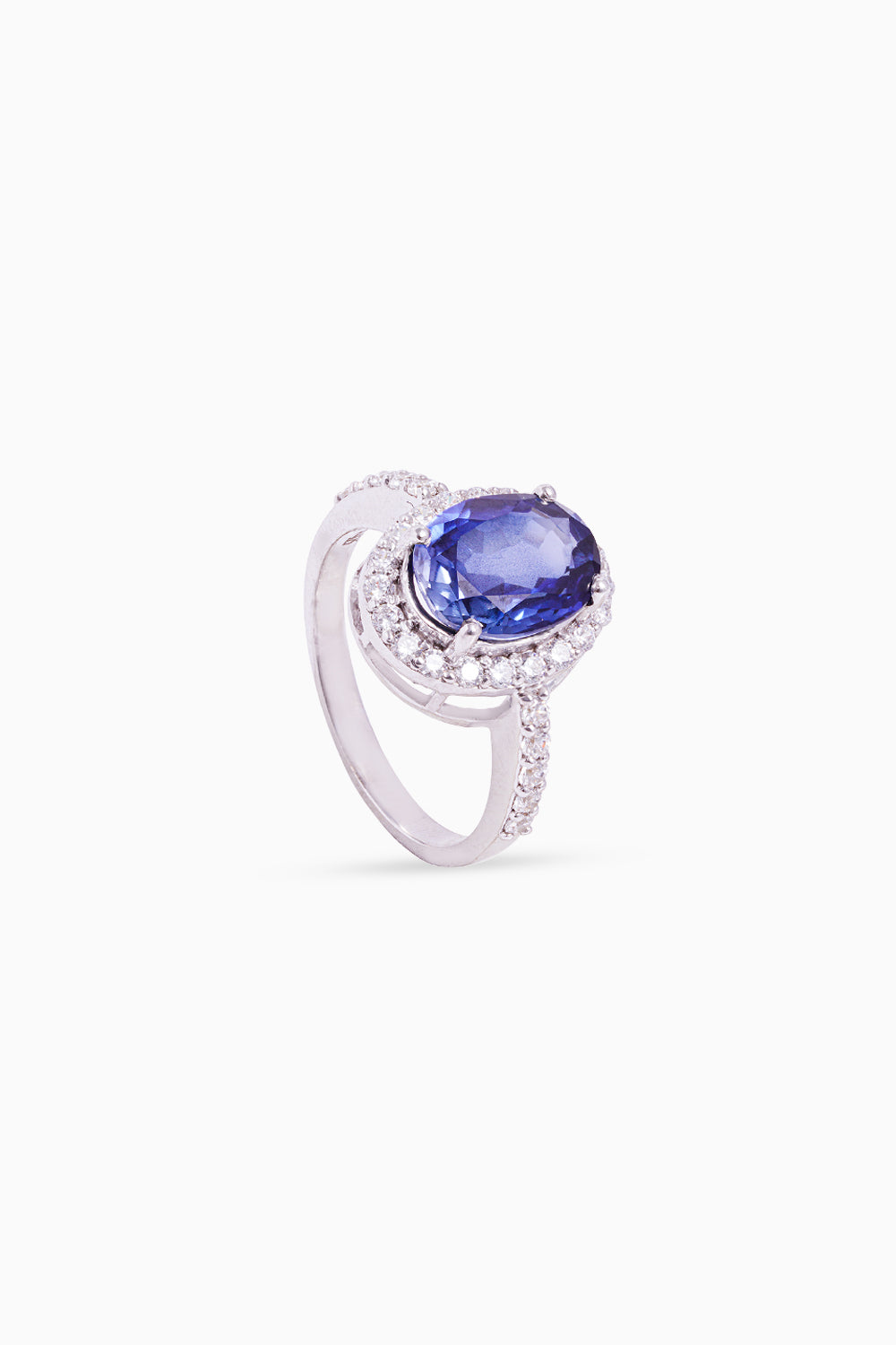 Blue Ida Oval Halo Ring