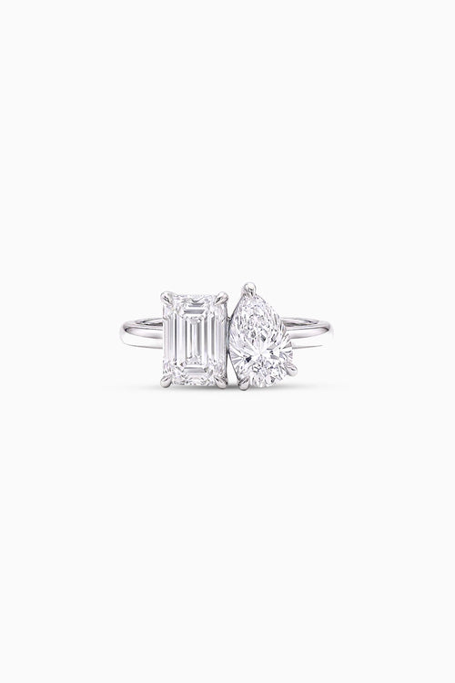 Classic Emerald Pear Toi Et Moi Ring