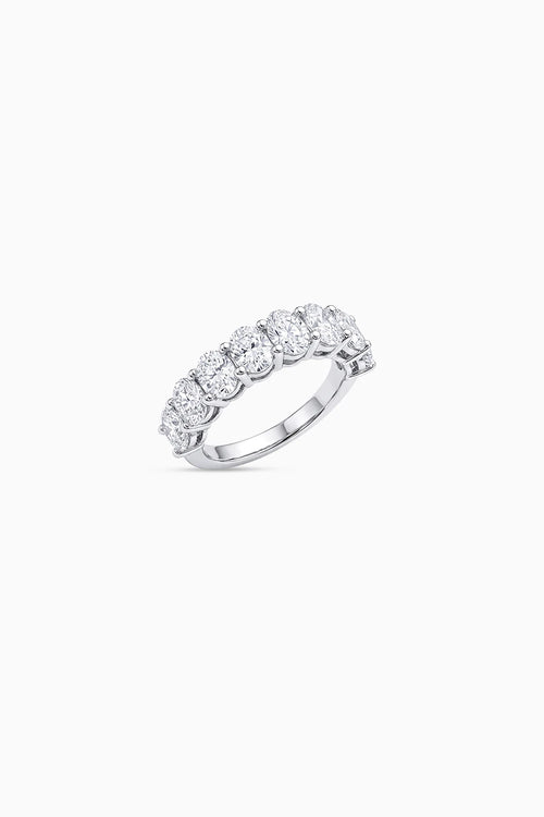 Oval Shape Half Eternity Band