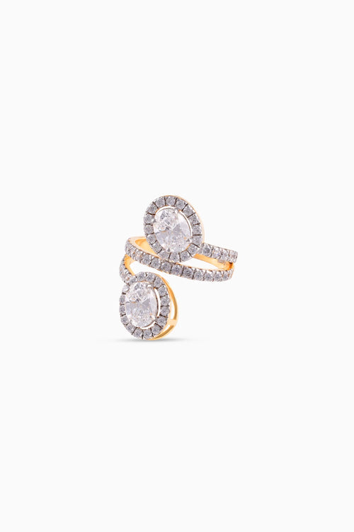 Infinite Oval Twin Stone Ring
