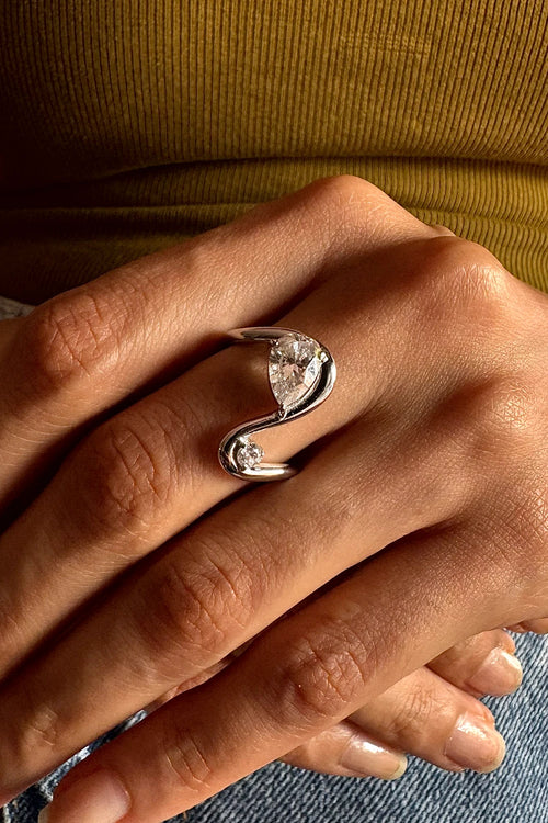 The Spiral Pear Sculpted Ring