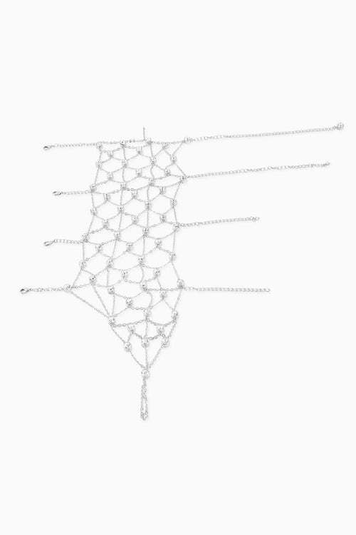 Silver Rhinestone Jaal Hand Harness