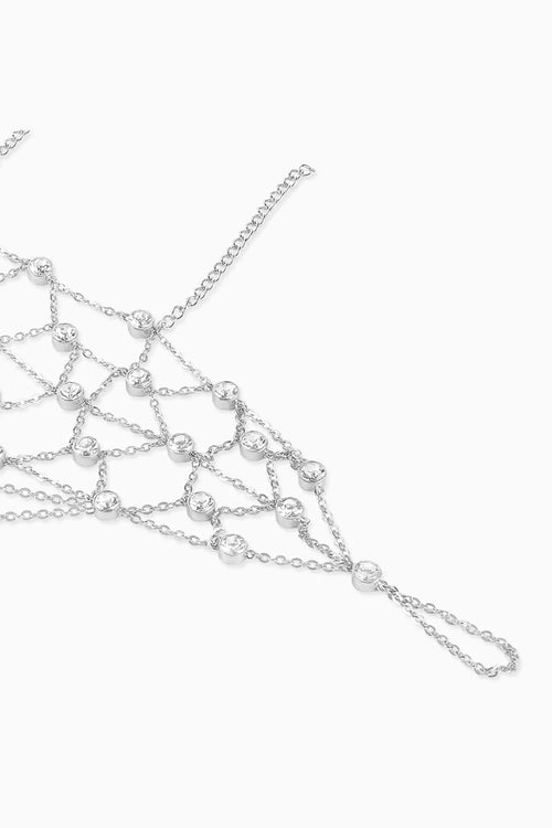 Silver Rhinestone Jaal Hand Harness