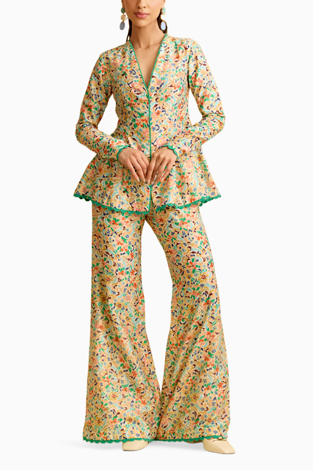 Ikkat Printed Peplum Set