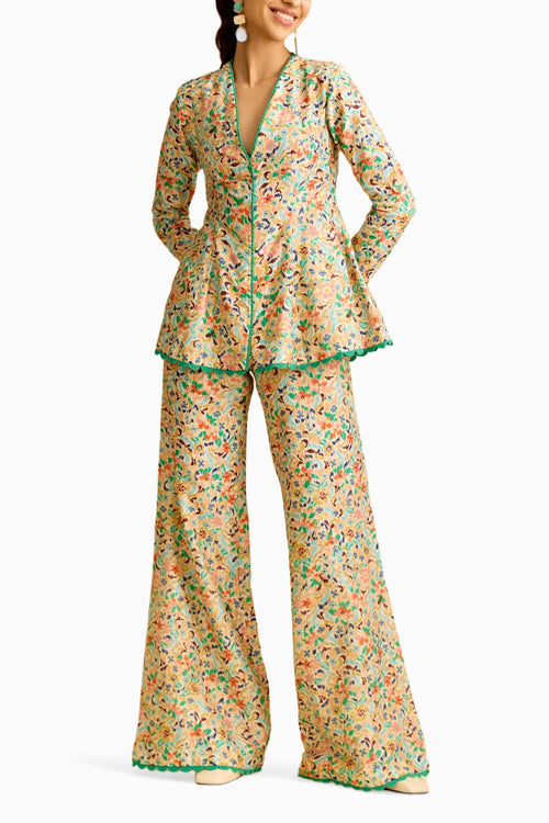 Ikkat Printed Peplum Set