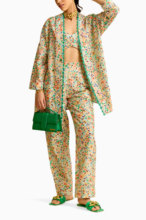 Ikkat Printed Cape Set