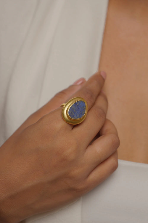 Enduring Charm Ring with Lapis Lazuli